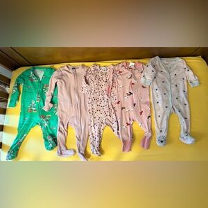 6-9 month baby girl bulk footie pajama’s